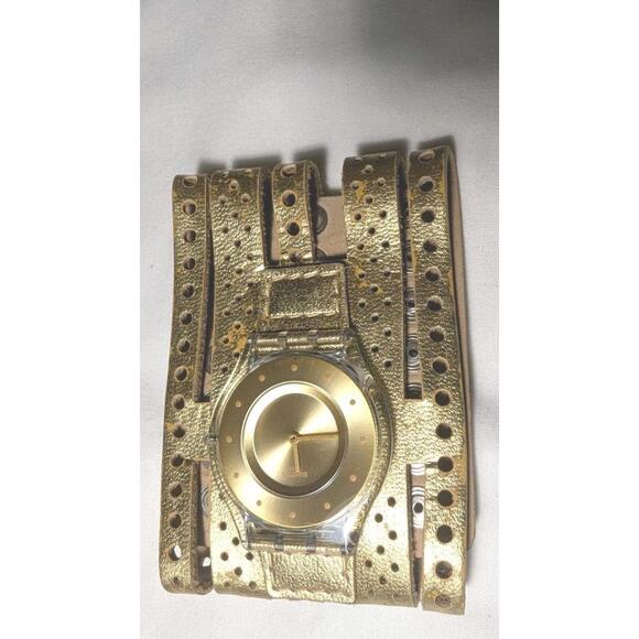 Swatch Skin  DSFK384 Gold Watch /  Bracelet Leather main image 5